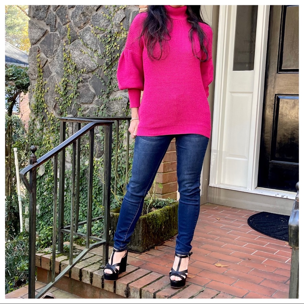 Fabulous Puff Sleeve chic turtle neck sweater - Picture 5 of 7